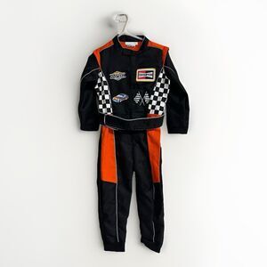 Pottery Barn Kids Race Car Driver Halloween Costume Black 4 - 6 Years Dress Up